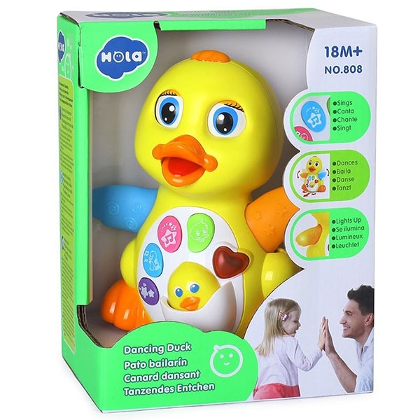 Jucarie interactiva HOLA Ratusca dansatoare cu sunete si melodii 808, 18 luni+, multicolor