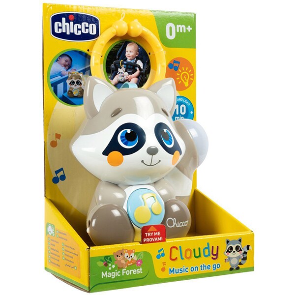 Jucarie carucior 2in1 CHICCO Ratonul Cloudy 10065-1, 0 luni+, multicolor