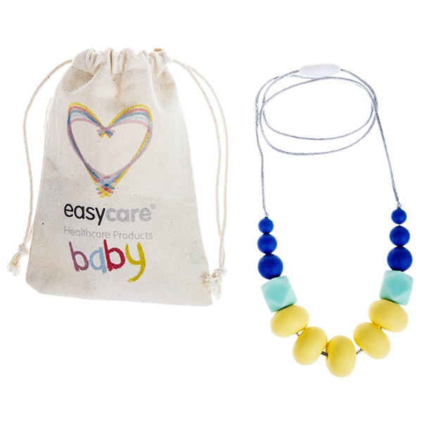 Colier dentitie EASYCARE Sunshine EASY00102, 0 luni+, albastru-galben
