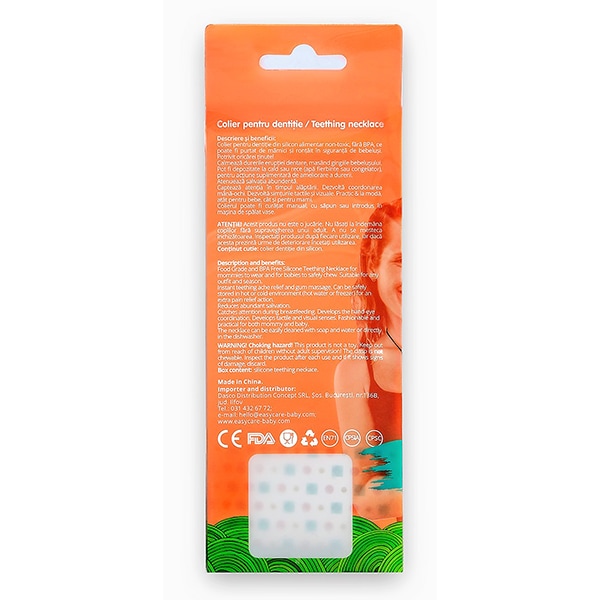 Colier dentitie EASYCARE Red Drop EASY00106, 0 luni+, multicolor