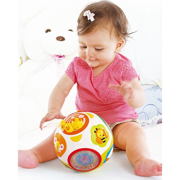 Jucarie interactiva HOLA Minge cu lumini si sunete - Prinde-ma daca poti 938, 6 luni+, multicolor