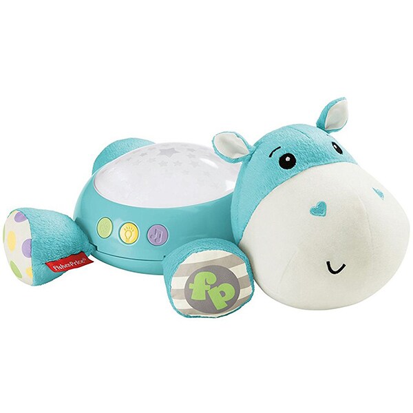 Lampa de veghe FISHER PRICE Hippo cu proiector si muzica MTCGN86, bleu-alb
