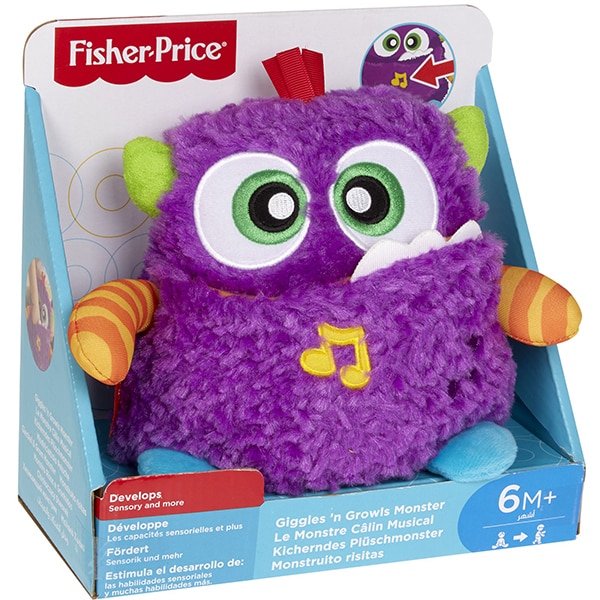 Jucarie interactiva FISHER PRICE Monstrulet muzical MTDYM88, 6 luni+, mov-portocaliu