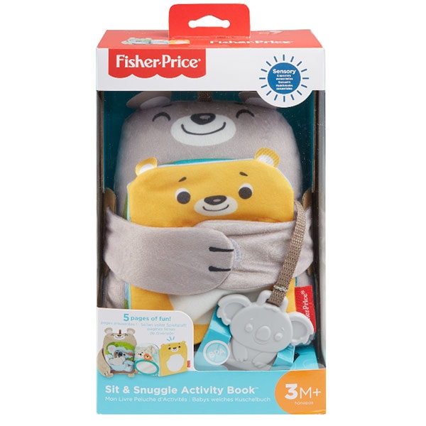 Jucarie interactiva FISHER PRICE Carticica textila MTGJD37O, 3 luni+, multicolor