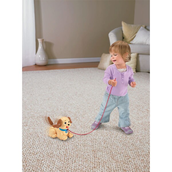 Jucarie interactiva FISHER PRICE Catelusul plimbaret MTH9447O, 12 luni+, maro-rosu