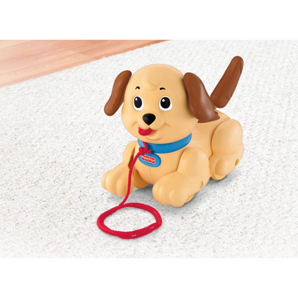 Jucarie interactiva FISHER PRICE Catelusul plimbaret MTH9447O, 12 luni+, maro-rosu