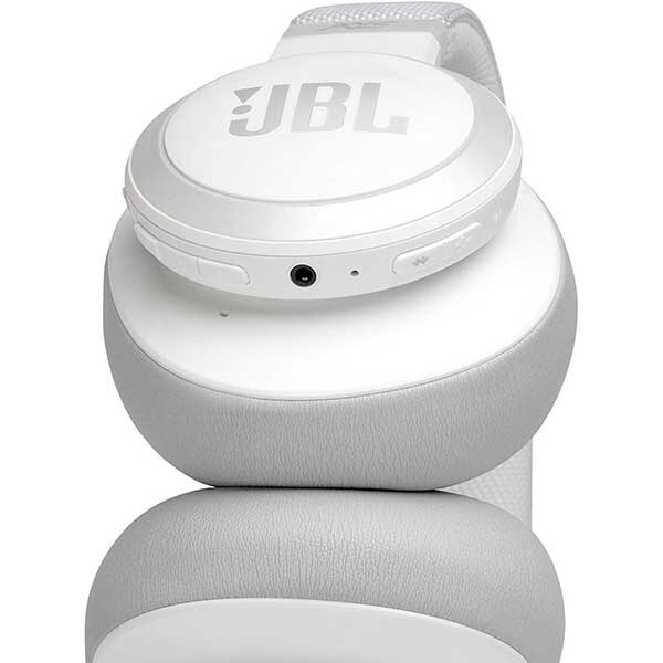 Casti JBL Live 650BTNC, Bluetooth, Over-ear, Microfon, Noise Cancelling, alb