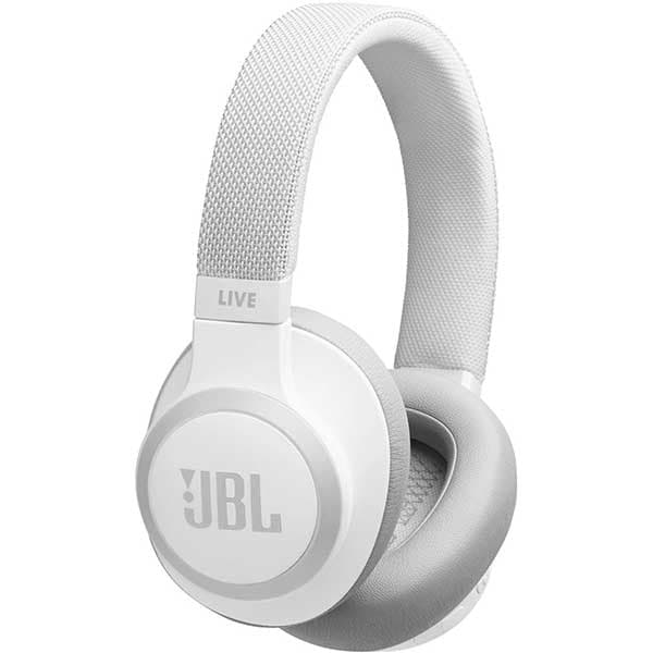 Casti JBL Live 650BTNC, Bluetooth, Over-ear, Microfon, Noise Cancelling, alb