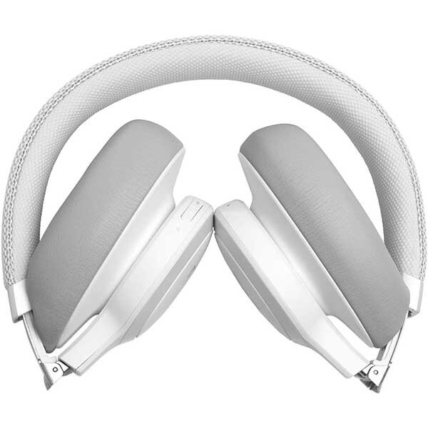 Casti JBL Live 650BTNC, Bluetooth, Over-ear, Microfon, Noise Cancelling, alb