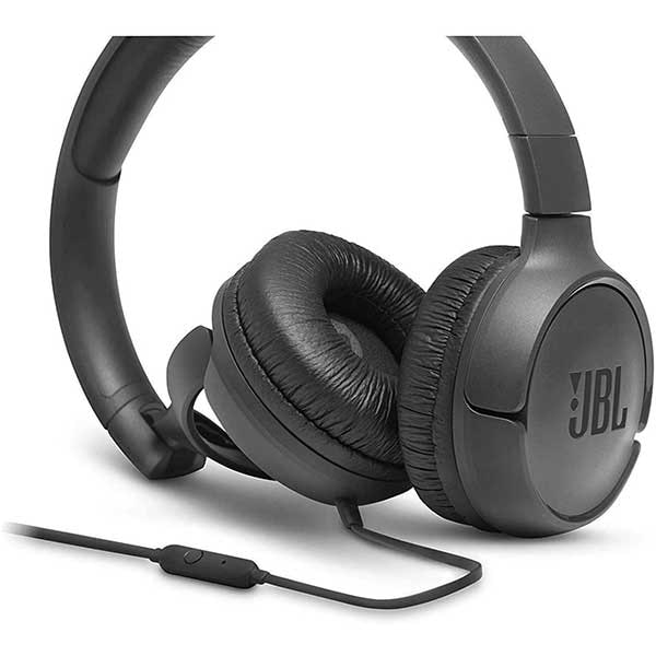 Casti JBL Tune 500, Cu fir, On-ear, Microfon, negru