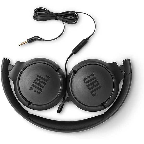 Casti JBL Tune 500, Cu fir, On-ear, Microfon, negru