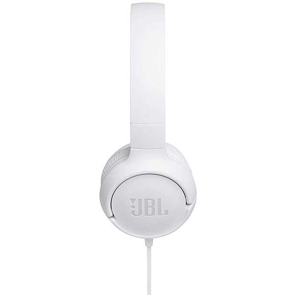 Casti JBL Tune 500, Cu fir, On-ear, Microfon, alb