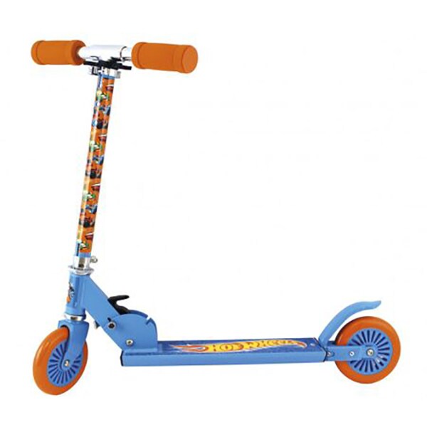 Trotineta reglabila HOT WHEELS 42032J, 4 ani+, 2 roti, greutate suportata 50kg, albastru-portocaliu