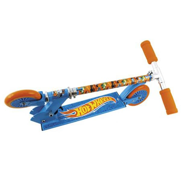 Trotineta reglabila HOT WHEELS 42032J, 4 ani+, 2 roti, greutate suportata 50kg, albastru-portocaliu