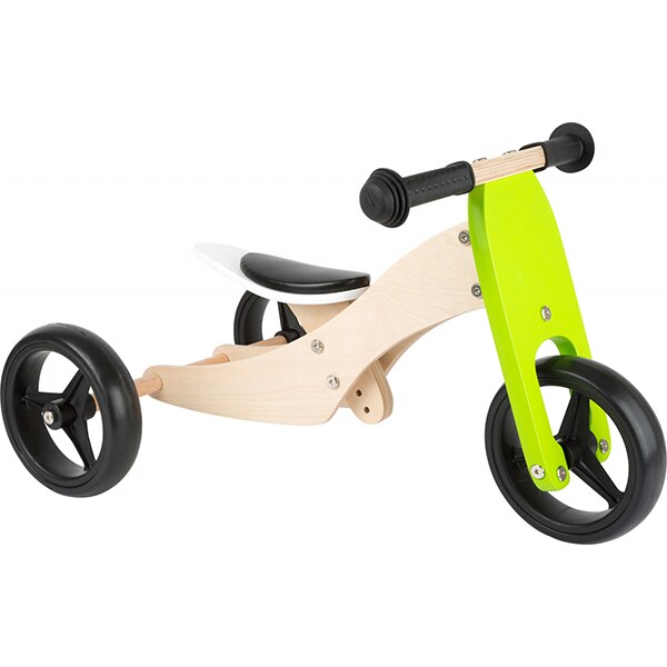 Tricicleta copii 2 in 1 LEGLER LE11255, 3 ani+, lemn, verde-negru