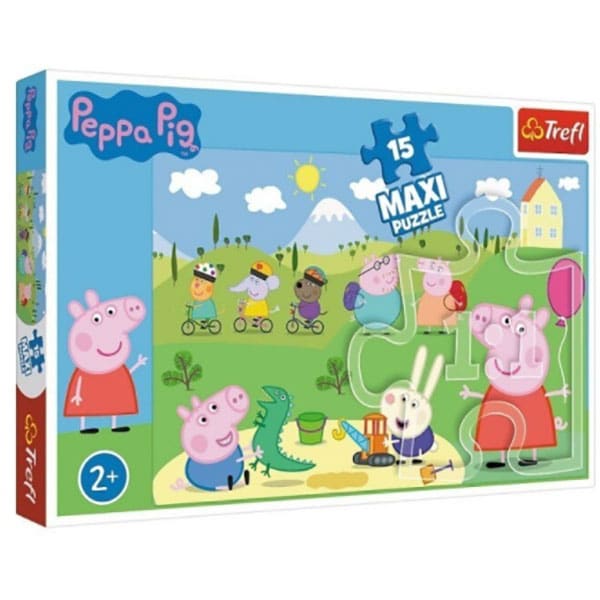 Puzzle TREFL O zi fericita cu Peppa 14334, 2 ani+, 15 piese 