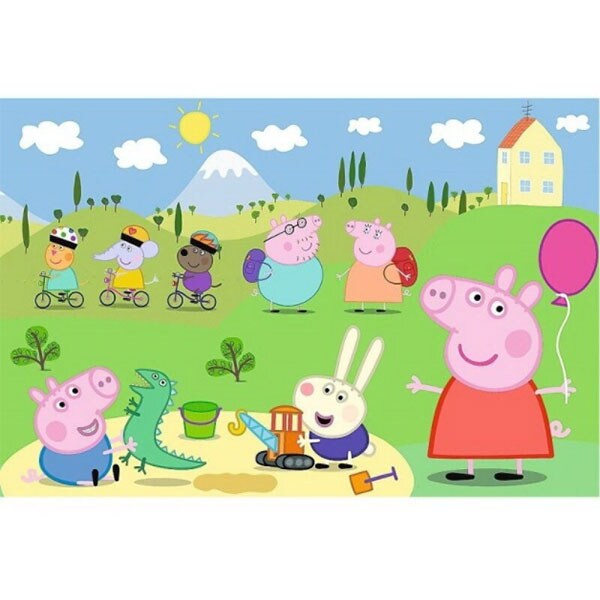 Puzzle TREFL O zi fericita cu Peppa 14334, 2 ani+, 15 piese 