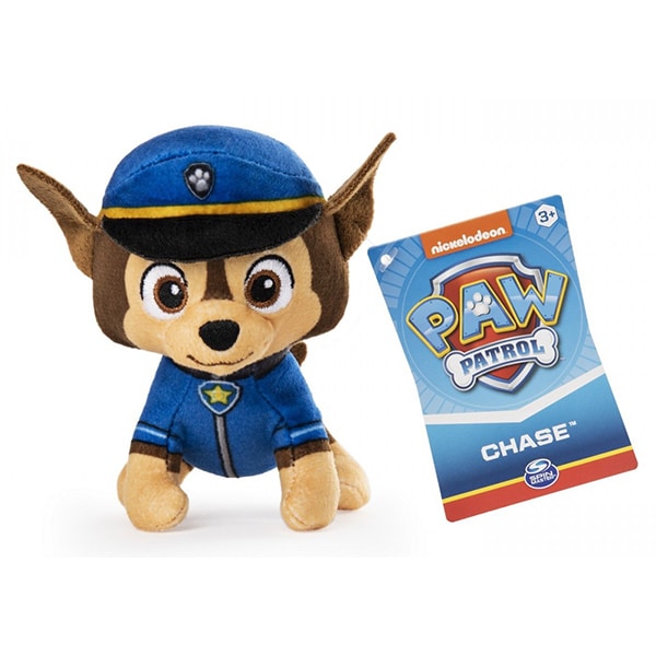 Jucarie de plus PAW PATROL Chase 6055105_20121059, 3 ani+, 13 cm, albastru-maro 
