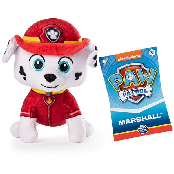 Jucarie de plus PAW PATROL Marshall 6055105_20121060, 3 ani+, 13 cm, alb-rosu