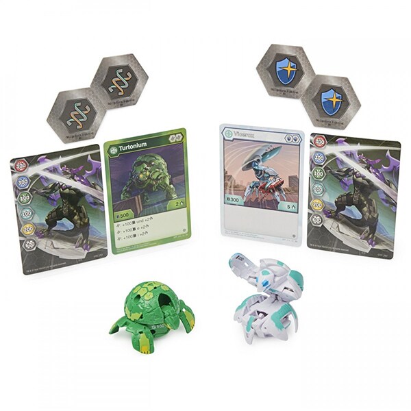 Set 2 figurine BAKUGAN S3 Turtonium si Vicerox 6060138_201295554, 6 ani+, alb-verde