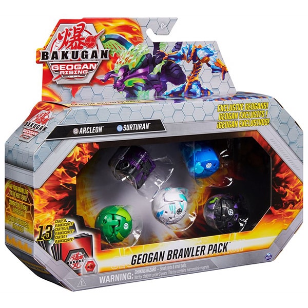 Set figurine BAKUGAN Geogan Brawler Arcleon Si Surturan 6060272_20129973, 6 ani+, multicolor