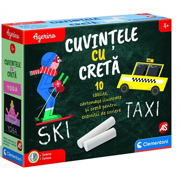 Joc educativ CLEMENTONI Agerino - Cuvintele cu creta 1024-50364, 4 ani+, 1 jucator
