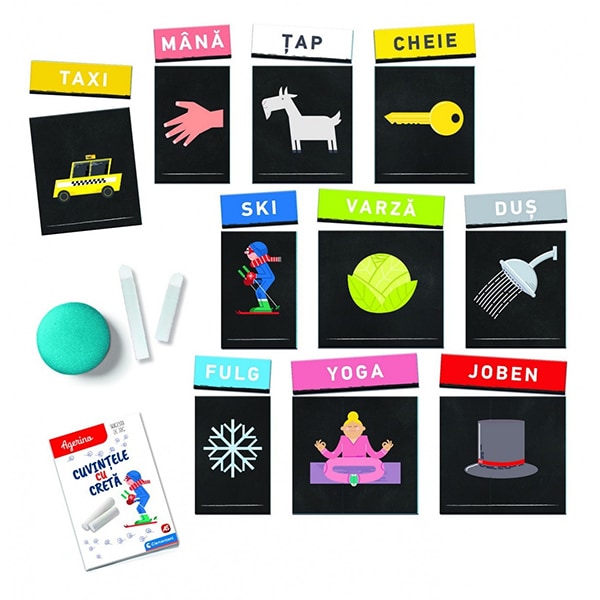 Joc educativ CLEMENTONI Agerino - Cuvintele cu creta 1024-50364, 4 ani+, 1 jucator