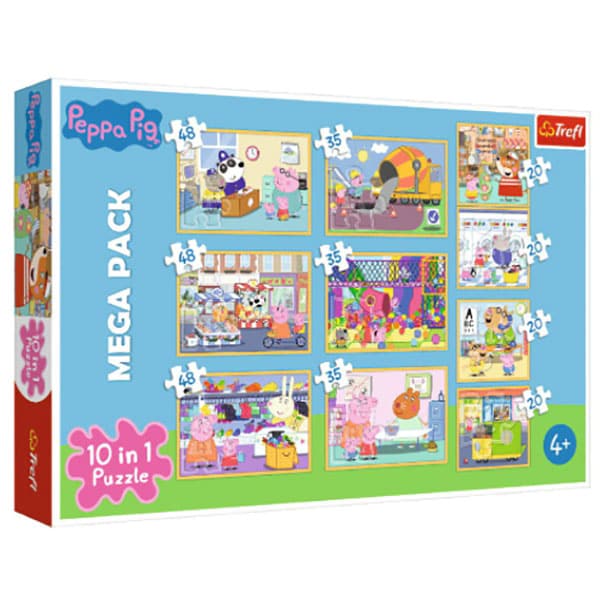 Puzzle 10in1 TREFL Peppa Pig cu prietenii 90358, 4 ani+, 329 piese