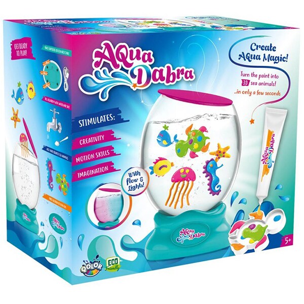 Set creativ AQUADABRA Acvariu cu lumini si figurine de modelat 331-19, 5 ani+, multicolor 