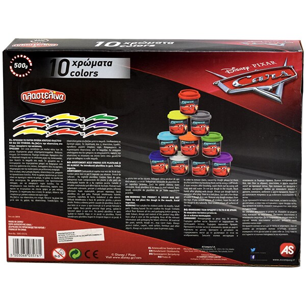 Set plastilina ART GRECO Cars 1045-03576, 3 ani+, multicolor 