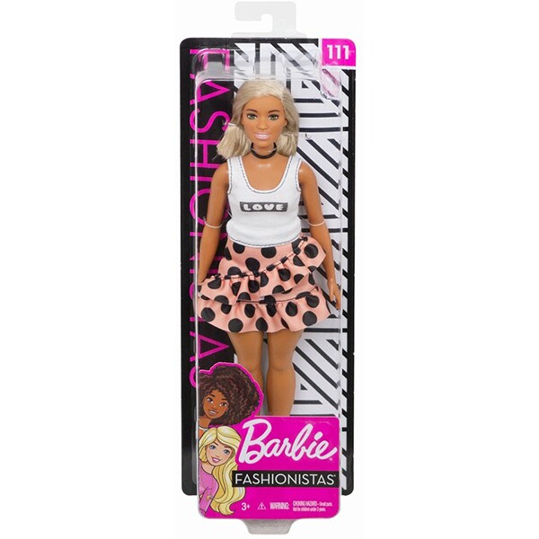 Papusa BARBIE Fashionista MTFBR37-FXL51, 3 ani+, alb-roz