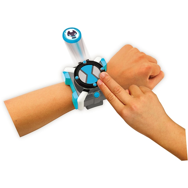Ceas BEN 10 Omnitrix omni-updatat lansator de discuri 76922, 4 ani+, gri inchis-bleu