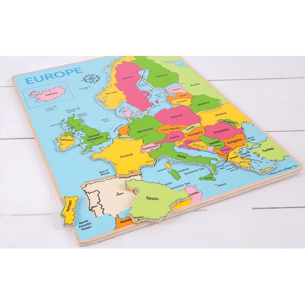 Joc puzzle BIGJIGS incastru Europa BJ048, 3 ani +, multicolor 