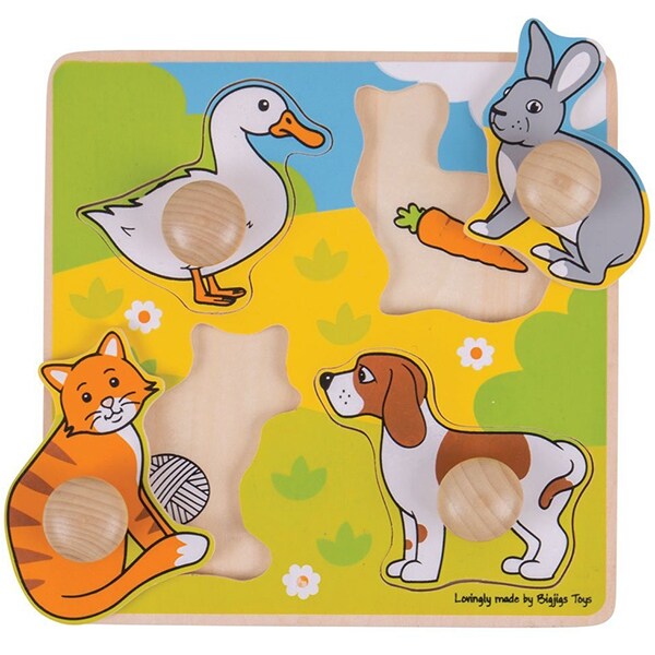 Puzzle BIGJIGS Animale de companie BJ224, 12 luni+, 4 piese