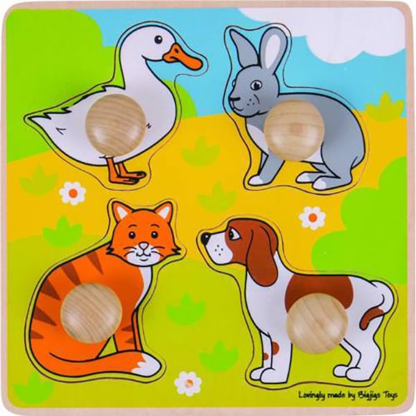 Puzzle BIGJIGS Animale de companie BJ224, 12 luni+, 4 piese