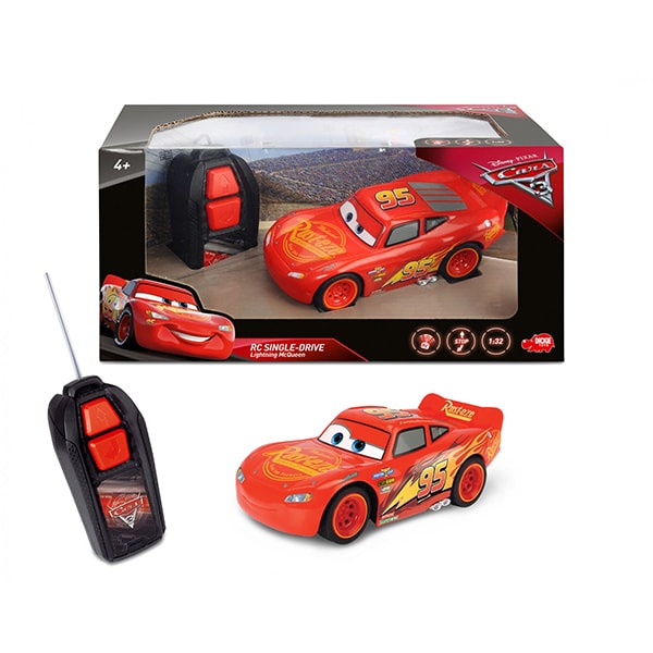 Masinuta cu telecomanda CARS Fulger McQueen , 4 ani+, rosu-negru