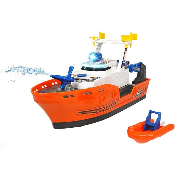 Barca de salvare DICKIE Harbour Rescue 203308375, 3 ani+, alb-portocaliu