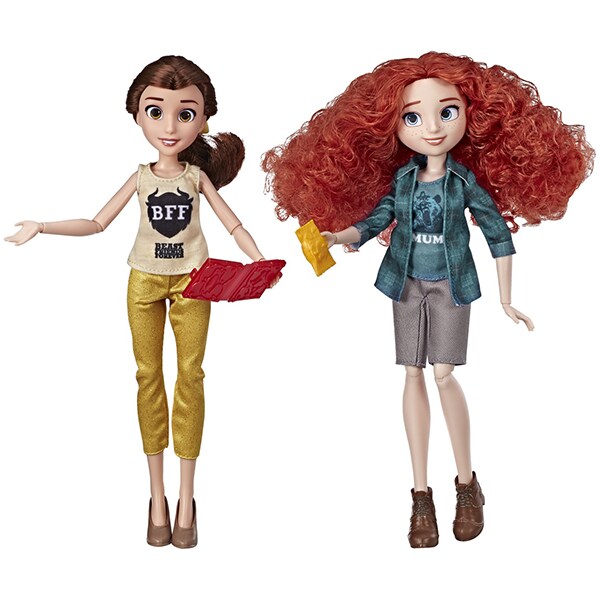 Set papusi DISNEY PRINCESS Merida si Belle E7356_E7415, 3 ani+, multicolor