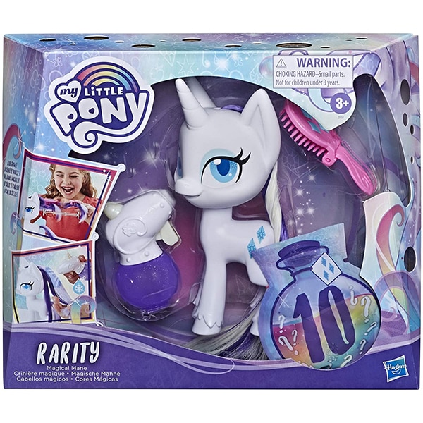 Figurina MY LITTLE PONY Rarity cu par care creste E9104, 3 ani+, alb-mov