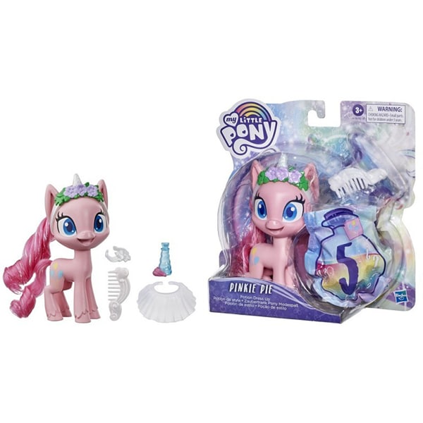 Figurina MY LITTLE PONY Pinkie Pie Potion Dress Up E9101_E9140, 3 ani+, roz-alb
