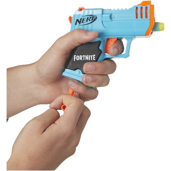Blaster NERF Fortnite Microshots HC-R E6751, 8 ani+, albastru-portocaliu