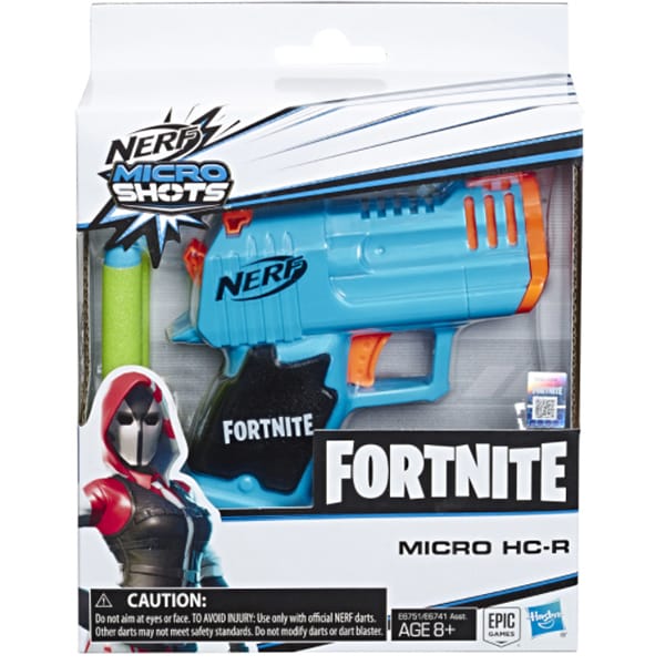 Blaster NERF Fortnite Microshots HC-R E6751, 8 ani+, albastru-portocaliu
