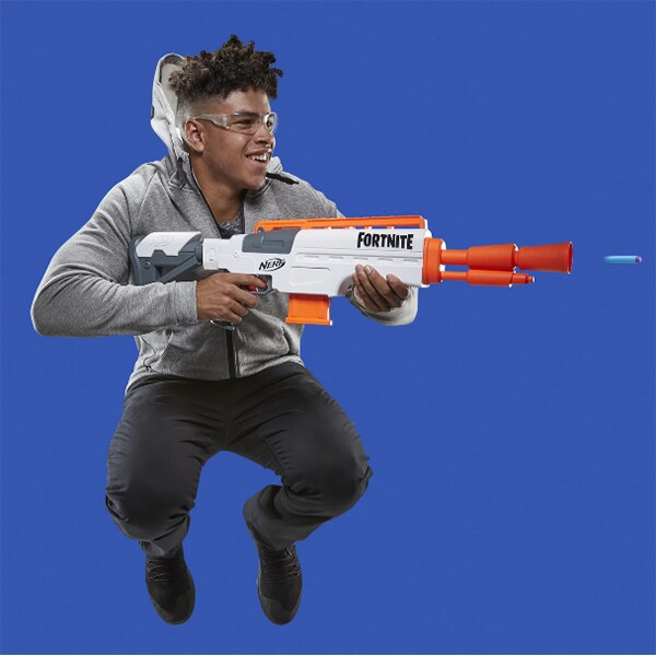 Blaster NERF Fortnite IR E9392, 8 ani+, alb-portocaliu