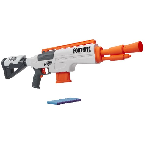 Blaster NERF Fortnite IR E9392, 8 ani+, alb-portocaliu