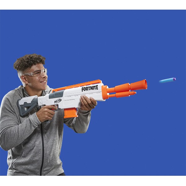 Blaster NERF Fortnite IR E9392, 8 ani+, alb-portocaliu