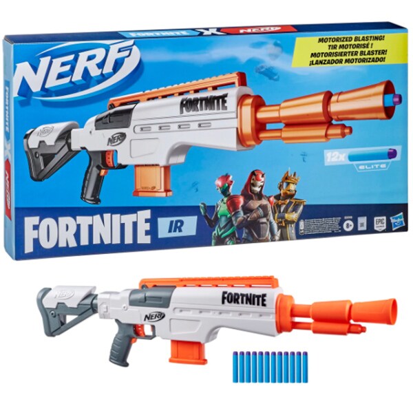 Blaster NERF Fortnite IR E9392, 8 ani+, alb-portocaliu