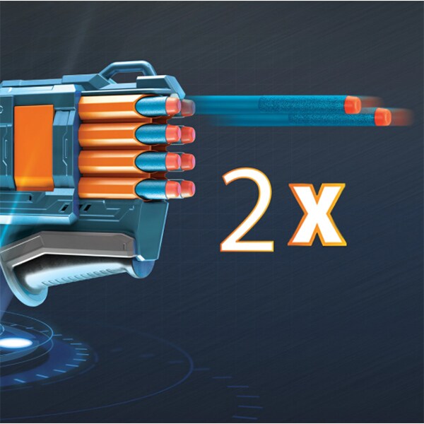 Blaster NERF Elite 2.0 Warden DB-8 E9959, 8 ani+, albastru-portocaliu