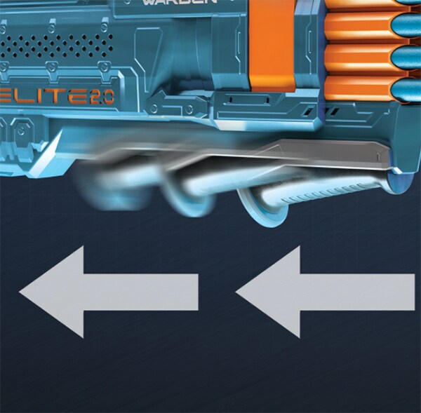 Blaster NERF Elite 2.0 Warden DB-8 E9959, 8 ani+, albastru-portocaliu