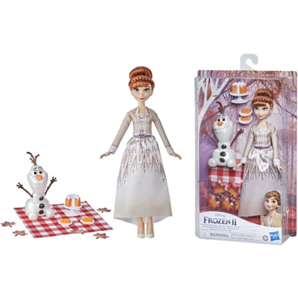 Papusa FROZEN Anna si Olaf la picnic F1583, 3 ani+, bej-mov
