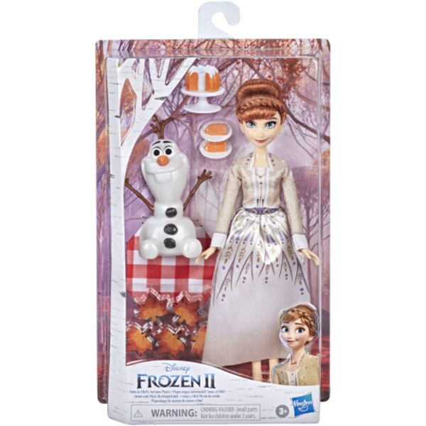 Papusa FROZEN Anna si Olaf la picnic F1583, 3 ani+, bej-mov